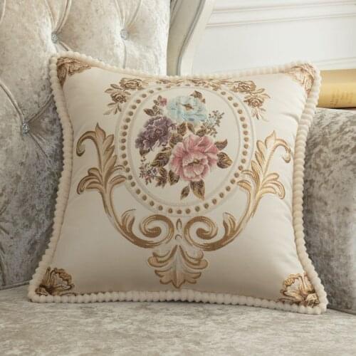 Set of 2 Luxury Cushion Cover 45x45 Floral Design European Style Decorative Throw Pillow Case For Car Sofa Seat Living Room