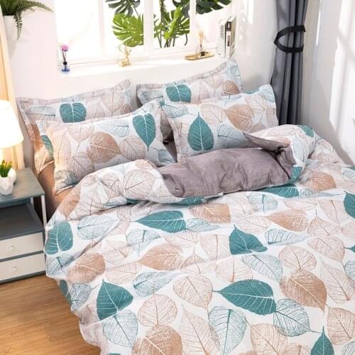 Autumns Leaf Bedding Set Simple Duvet Cover Set Pillowcase Home Textile 2/3pcs Bed Linen King Queen Size Dropship