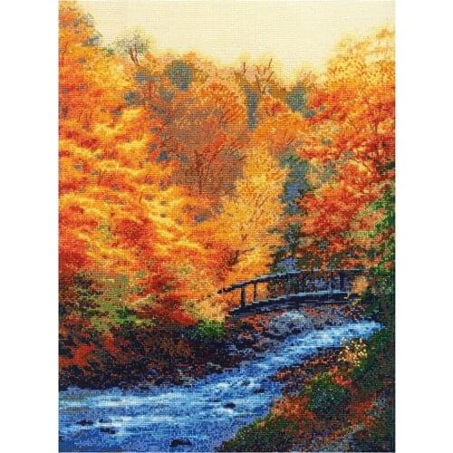 Popular Embroidery Autumn Stream Free Cross Stitch Pattern Maker for mac with 100% Cotton Flosses & Free Shipping for Home Decor