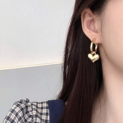 Heart Shape Earrings for Women Trendy Round Geometric Drop Statement Earrings Party Jewelry Female 2021 Fashion Earrings AM6061