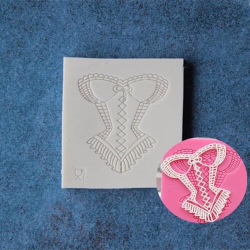 Cake Baking Mold Liquid 3D Silicone Mold Sexy Corset Lace Lace Manual Soap Mold A119