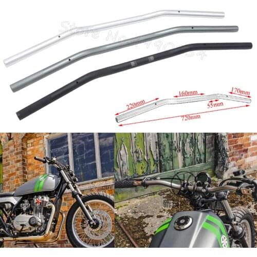 22mm Universal Motorcycle CNC Handlebar Motor Motorbike Aluminum Alloy Handlebars Moto Scooter Retro Black Anti-rust Handle Bars