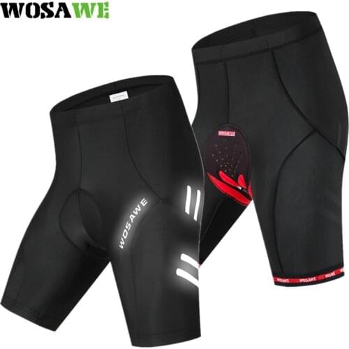 WOSAWE Reflective 5D Padded Cycling Shorts Shockproof MTB Bicycle Shorts Road Bike Shorts Ropa Ciclismo Tights For Men