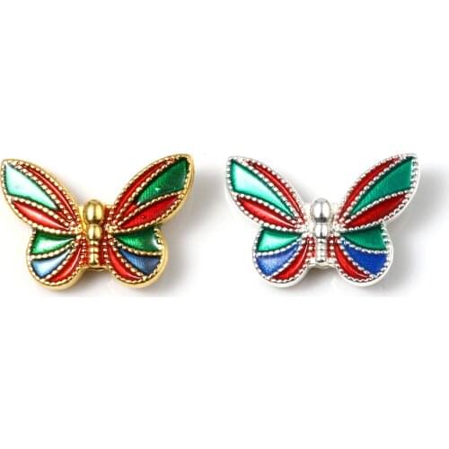Vintage Insect Spacer Beads Butterfly Animal Multicolor Enamel Spacer Beads DIY Making Necklace Jewelry About 20mm x 14mm,10PCs