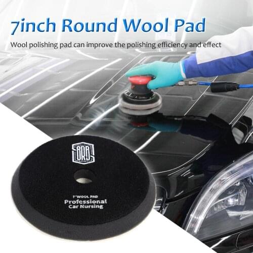 Replacement 7 inch Round Wool Pad for Polisher Self-adhesive Polish Waxing Plate Installation Method of Flocking Paste