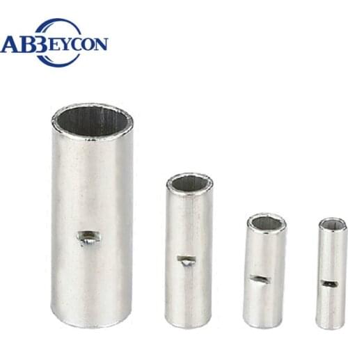 TL Middle Naked Joint BN1.25/BN2/BN5.5 1000pcs/Lot T20-Tin Plating Terminal Solderless Lug Tube Shaped Brass Connection Pipe