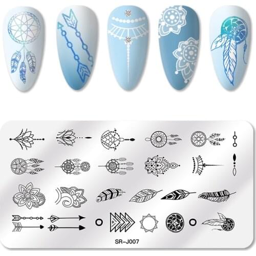 Mtssii 1PC Nail Stamping Plates Dreamcatcher Pattern Nail Art Stamp Stamping Template Image Plate Stencil Nails Tool