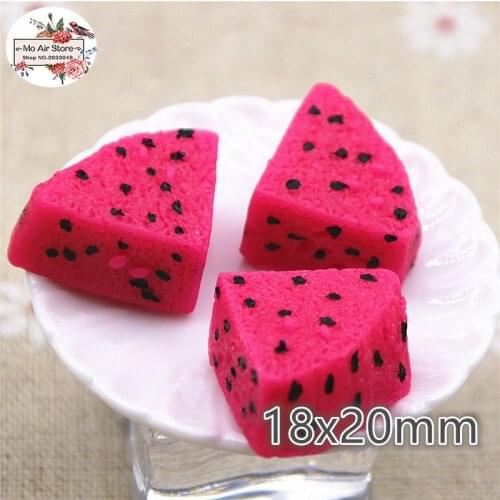Hot pink dragon fruit 10PCS 3D Resin Flatback Cabochon Miniature food Art Supply Decoration Charm Craft