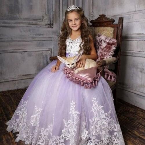 2021 Summer Send Lining Bridesmaid Dress For Elegant Kids Dresses For Girls Children Wedding Formal Girl Party Princess Dress