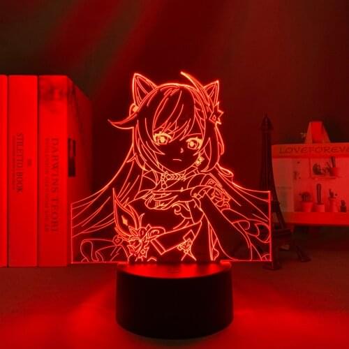 3d Led Night Light Lamp Genshin Impact Keqing Acrylic Led Lamp Game