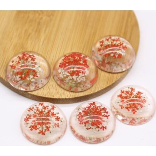 5pcs Cute Gypsophila Resin Flat Back Cabochon Bead 25MM Craft Hairpin Hair Rope Earring Base Findings Wedding Jewelry Make