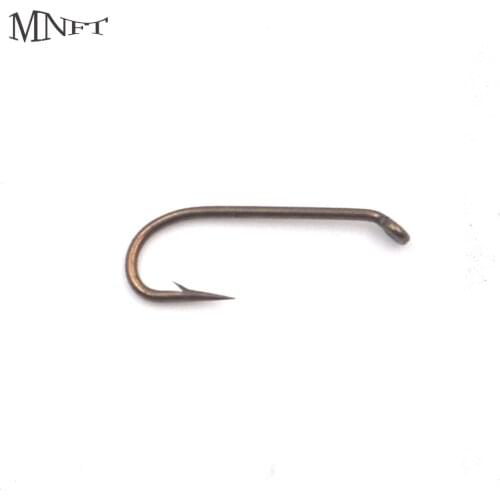MNFT 50PCS #16 Bronze Color Small Size Fly Tying Hooks Nymph Fly Fishing Hook