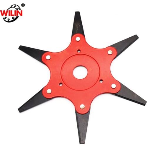 6 Blades Cutter Head Grass Trimmer Brush 65Mn Weed Brush Cutting Head for Garden Power Tool Accessories Parts for Lawn Mower