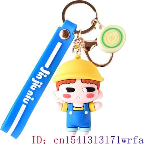 PVC Doll Keychain Decorations Cartoon Anime Women Bag Pendant Men Fashion Keyring Silica gel Gift Keybuckle Key chain Kawaii