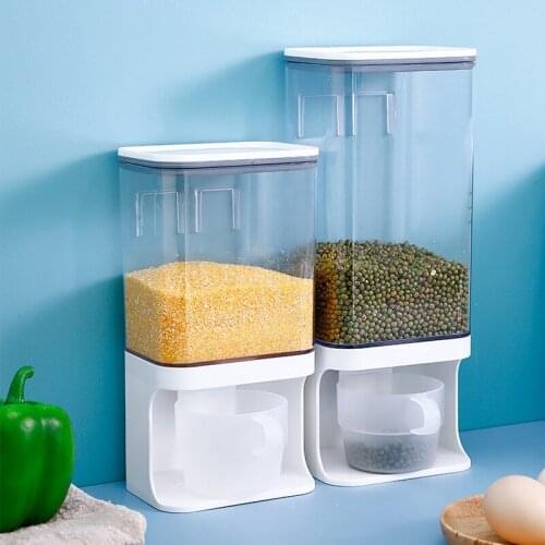 Bottle Kitchen Grain Storage Jar Household Transparent Plastic Food Sealed Large Capacity Moistureproof Pressed Wall Storage Box