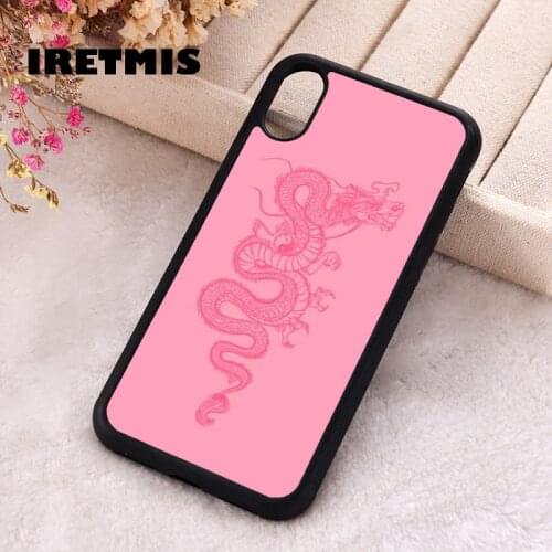 Iretmis 5 5S SE 2020 Phone Cover Case for iPhone 6 6S 7 8 Plus X Xs XR 11 12 Mini Pro Max Rubber Silicone Pink Dragon