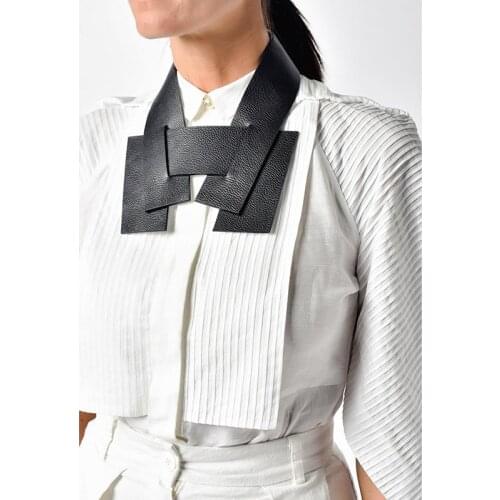 D&D Fashion Geometric Handmade Necklaces Womens Torques Collar Black Leather Necklaces Harajuku Gothic Jewellery Strange Things