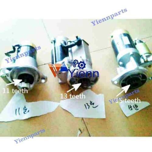For Yanmar Starter 4TNE88 11teeth 13teeth 15teeth For JOHN DEERE Excavator Forklift Diesel Engine Repair Parts