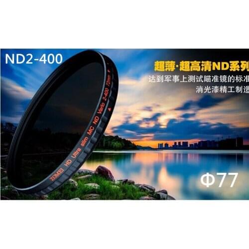 ZOMEI 77 mm Fader Variable ND Filter Adjustable ND2 to ND400 77mm High Definition Neutral Density for Camera DSLR