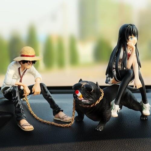 Creative Car Ornaments Luffy Model Doll Bully Dog Ornaments Car Center Console Decoration Car Decoration Accessories
