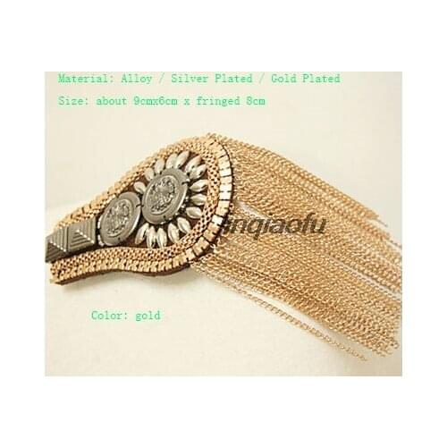 Korean version of punk style suit brooch men and women models long tassel shoulder accessories