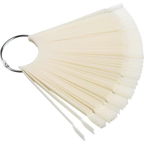 Round False Nail Fan Style Practice Display Nature Transparent Stick Color Pops Acrylic Tip For Gel Manicure Tools