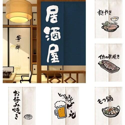 Japanese Style Kitchen Half Panel Door Curtain Gourmet Partition Curtain Bedroom Geomantic Curtain Doorway Hanging Curtain