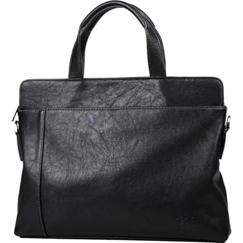 Hot！New Men Genuine Leather Briefcase Business Handbag Messenger Bags Male Vintage Shoulder Bag Mens Large Laptop Travel Bags