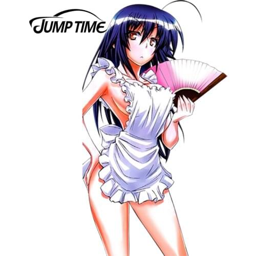 JumpTime 13cm x 7.3cm 3D Car Stickers Medaka Box Japanese Anime Sexy Maid Waterproof Body Decals Door Decoration Sticker