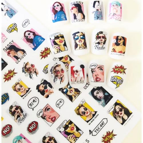 F-623 Dreadm play Newest letter series F english letter colorful designs 3d nail art sticker nail decal accessories