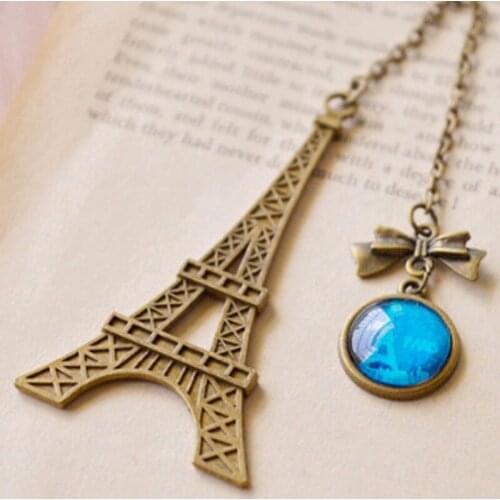 Novelty Lovely Rabbit Clock Metal Bookmarks Cute Gold Color Leaf Texture Reading Pages Books Mark Student Gifts Stationery