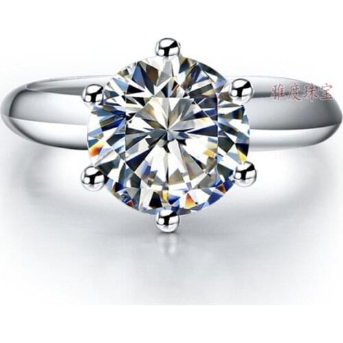 Fantasy 1Ct Test Positive VVS1 D Moissanite Engagement Ring Platinum 950 Ring White Gold Jewelry