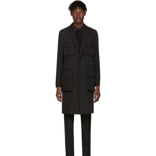 S-6XL Hot 2020 Spring Mens New Fashion Personalized Large size customizatio Mid-length slim multi-pocket trench coat