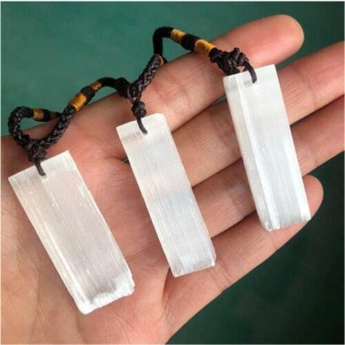 White Selenite Pendant Natural Folk Crafts Crystal Healing Stones For Gifts 1PCS