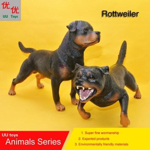 Hot toys: Rottweiler dog simulation model Animals kids toys children educational props