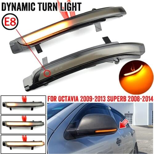 Rearview Mirror Repeater Dynamic Blinker For Skoda Octavia MK2 A5 SuperB B6 3T LED Turn Signal Light 2009 2010 2011 2012