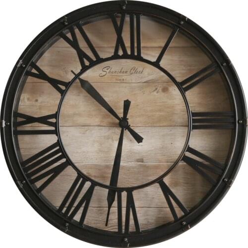 Industrial Style Creative Wall Clock Metal 3d European Retro Black Living Room Wall Clocks Home Decor American Zegar Gift FZ298