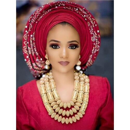 Luxury Dubai Gold Accessory Statement Jewelry Set Nigerian Wedding African Beads Jewelry Sets Christmas Gift Jewelry WE171