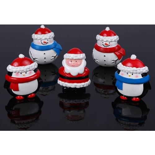 Christmas Decorations Cute Magnets for Fridge Creative Santa Claus Snowman Cartoon Penguin 3d Resin Fridge Magnet Decoration