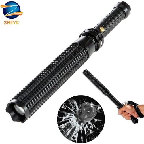 ZHIYU LED Tactical Flashlight Self-defense Torch Powerful XML Q5 Scalable LED Lantern Lamp Use 18650 Rechargeable Battery