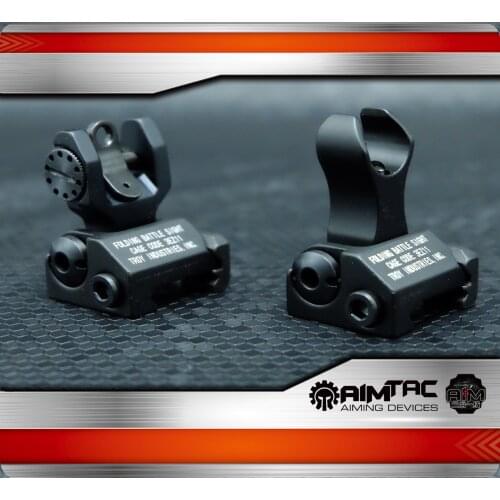 Tactical Metal Troy Backup BUIS Flip-Up Front & Rear Sight Set for M4 AR15 20mm Picatinny