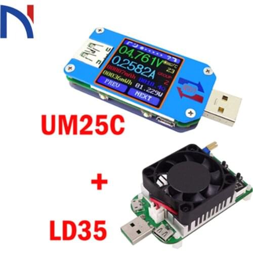 UM25 UM25C for APP USB 2.0 Type-C LCD Voltmeter ammeter voltage current meter battery charge measure cable resistance Tester