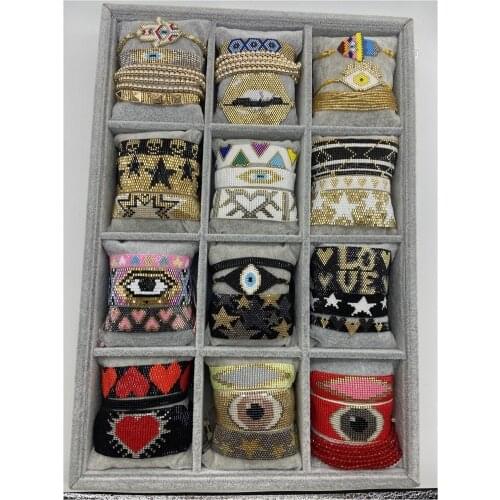 ZHONGVI Boho Women Bracelet Handmade MIYUKI Evil Eye Pulseras mujer Fashion Heart Bracelets Set Friendship Gifts Dropshipping