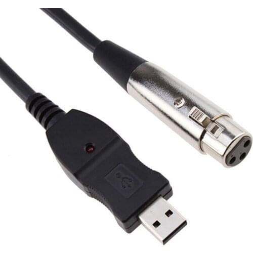 1PC 3M Long USB Male to 3 Pin XLR Female Microphone MIC Studio Audio Link Cable 3M USB Cable