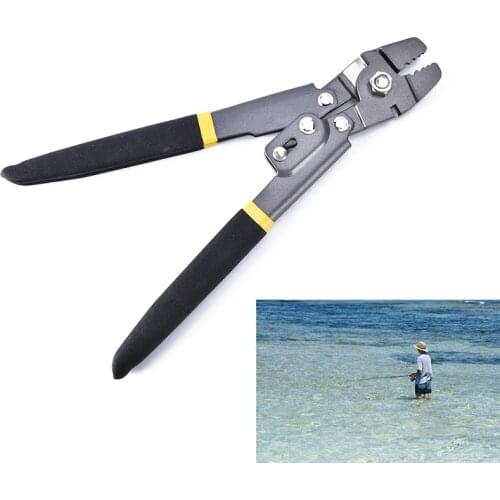 1pc Stainless Steel Fishing Plier Wire Rope Crimper Crimping Tool