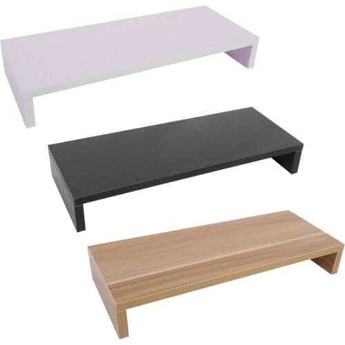 1 Layer Wooden Monitor Stand LCD Computer Screen Riser Desktop Storage Slots for Office Supplies Notebook TV Monitor Stands