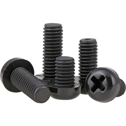 Black Nylon Round Head Phillips Screw Black Nylon Pan Head Phillips Screw M4 M5 M6 M8