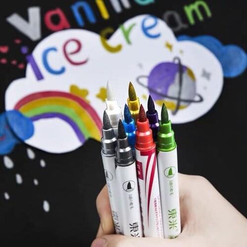 10 Color/lot Diy Metallic Waterproof Permanent Paint Marker Pens for Drawing To Plaster Crafts Craftwork Pen