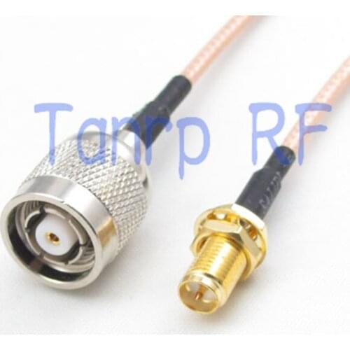 10PCS 15CM Pigtail coaxial jumper cable RG316 extension cord 6inch RP TNC male plug to RP SMA female jack RF adapter connector