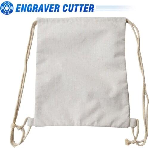 10pcs Linen Blank Sublimation Drawstring Bags Backpacks for DIY